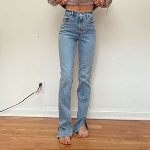NEW Abercrombie Side Slit Curve Love 90s Ultra High Rise Straight Jeans 23 000L